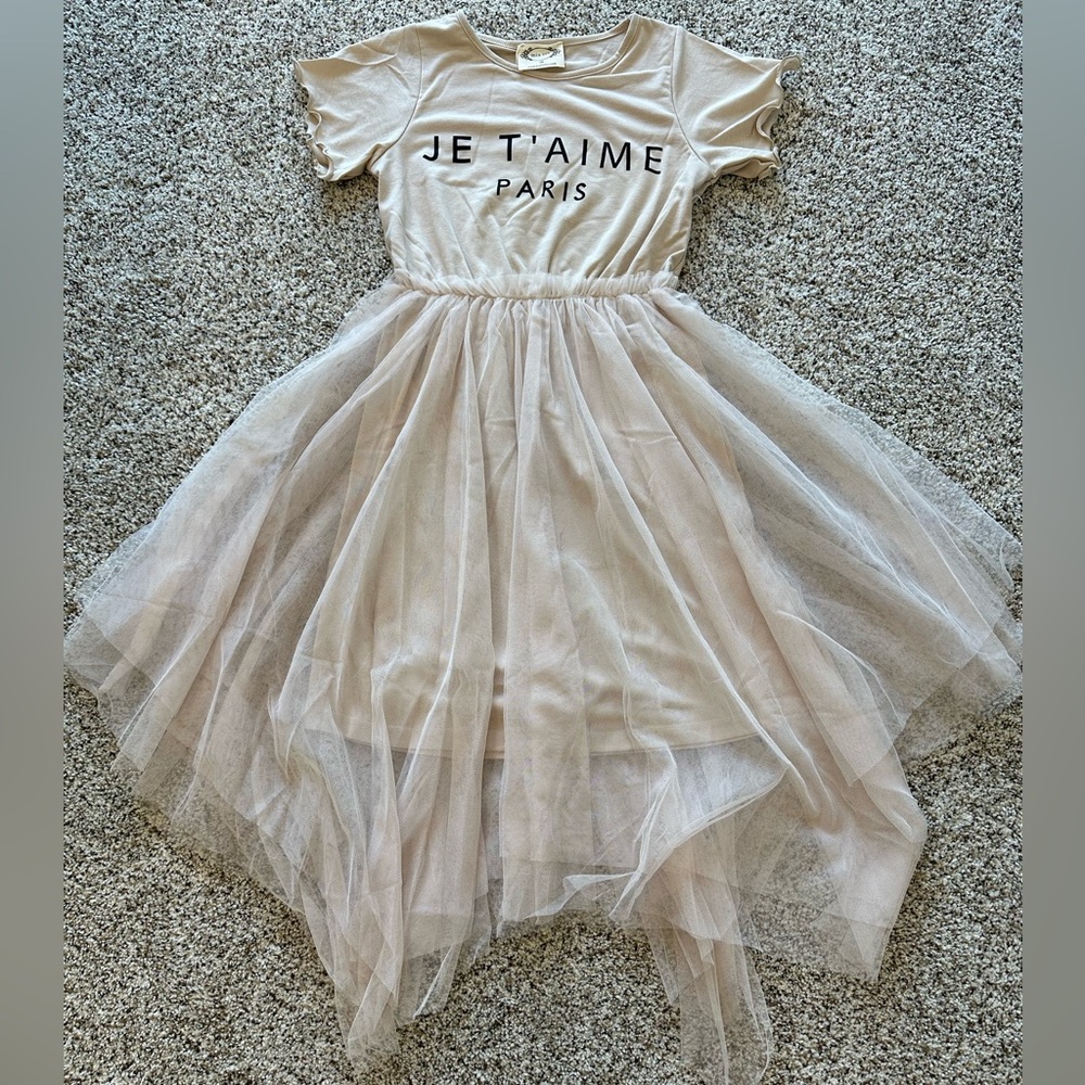 Joyfolie Blush Tulle Dress with Je T'Aime Wording